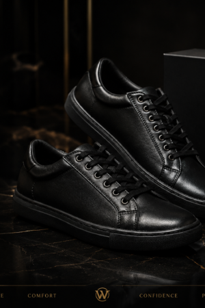 Wildan Shadow Black Sepatu Sneakers Pria Premium Elegant Hitam