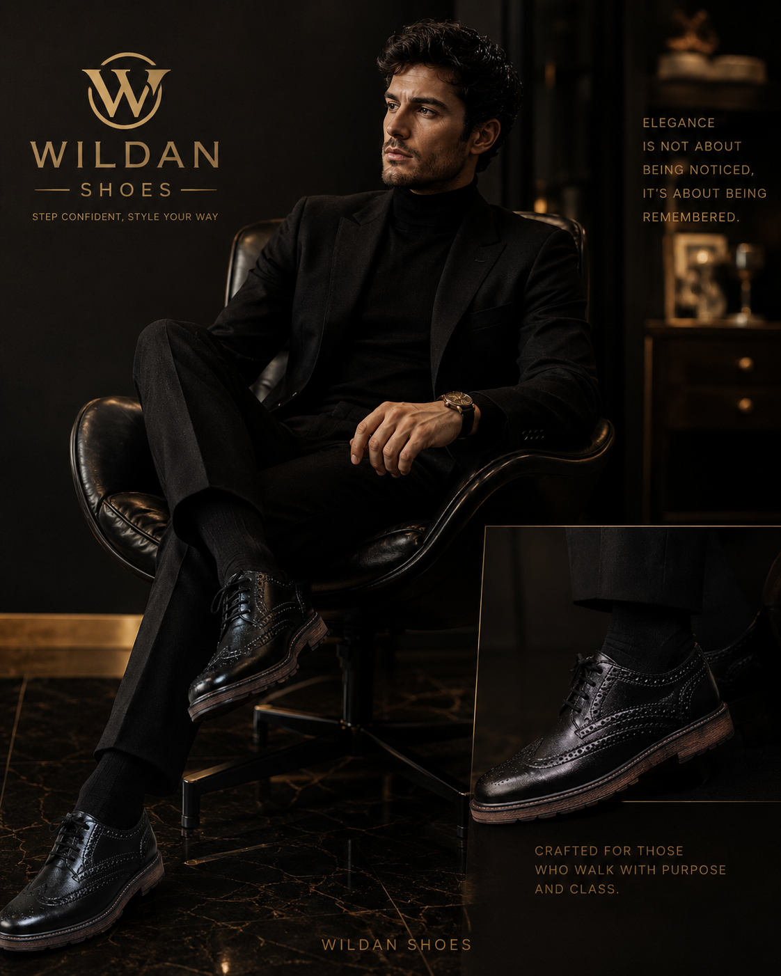Wildan Wingtip Premium Leather Shoes – Elegan, Mewah, dan Berkelas