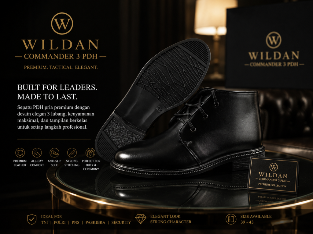 Wildan Commander 3 PDH – Sepatu PDH Pria Premium Tactical Elegant